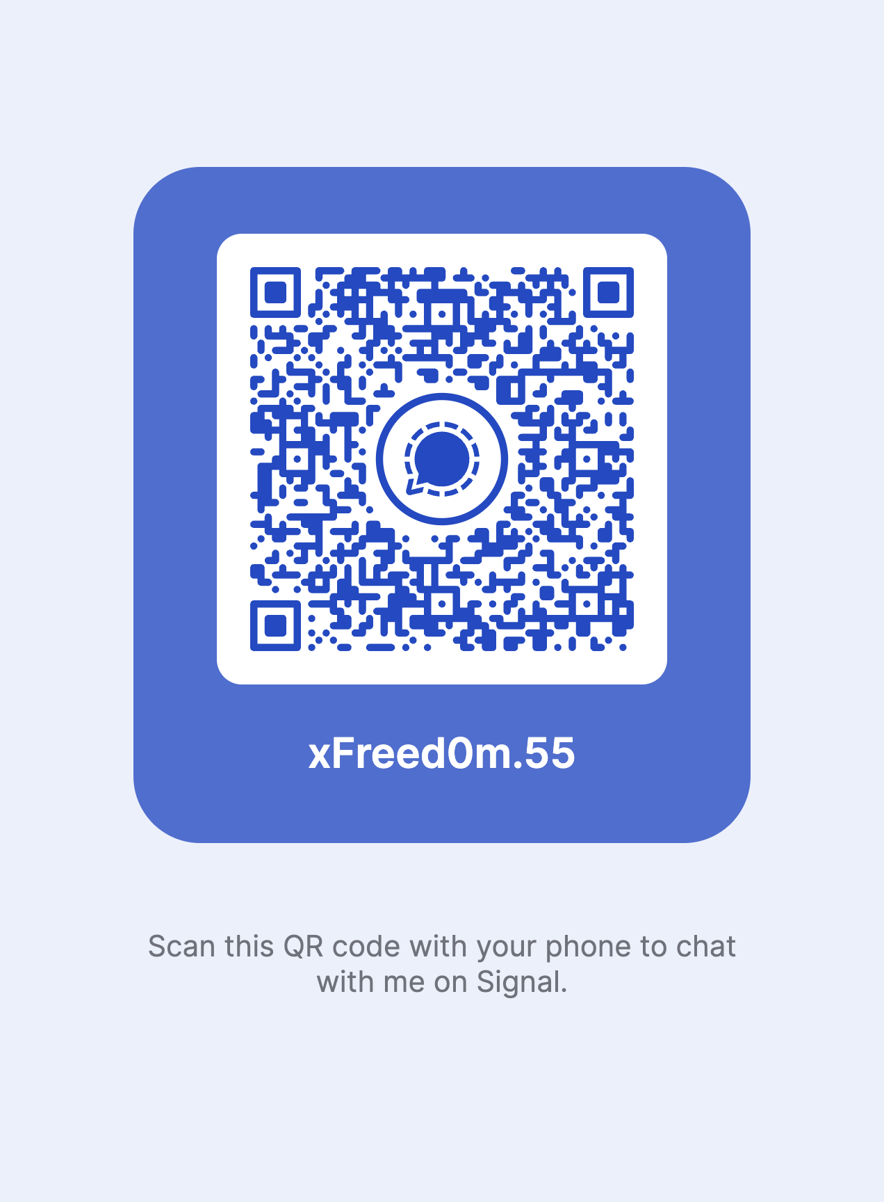 Signal QR code for the username xFreed0m.55